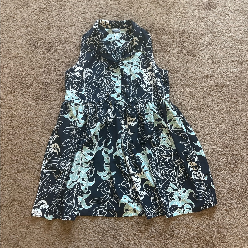 Manuhealii Women’s Jade Collared Mini Button Down Dress